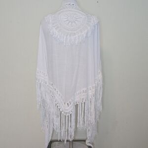 FAVLUX White Fringe Wrap